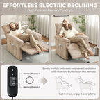 Corduroy Electric Massage Recliner - Brown