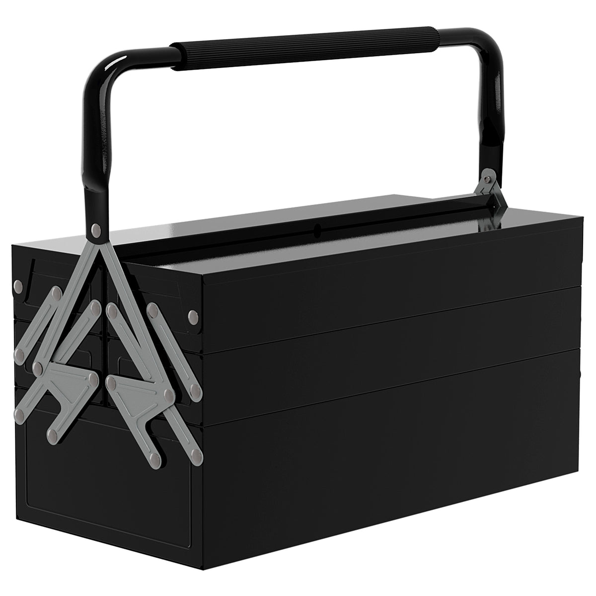 5-Tray Cantilever Steel Tool Box with Carry Handle – Black – image 1 of 9