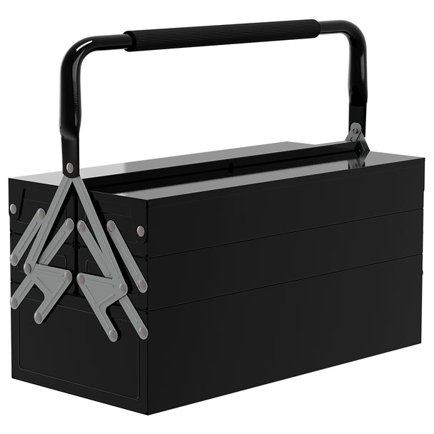 5-Tray Cantilever Steel Tool Box with Carry Handle – Black – image 1 of 9