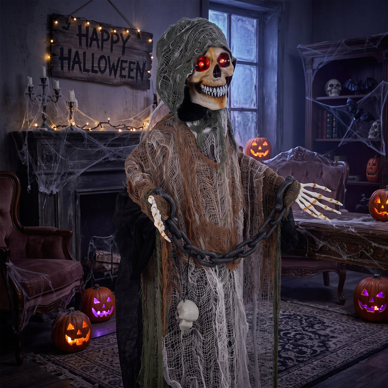 170cm Animated Chained Grim Reaper with Moving Hands & Sound – image 8 of 9