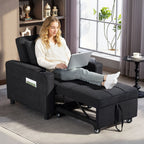 3-in-1 Single Sofa Bed, Convertible Sleeper Chair Bed - Black