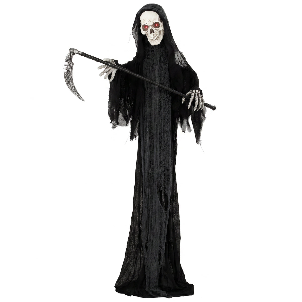 183cm Animated Grim Reaper with Scythe & Glowing Eyes – image 1 of 9