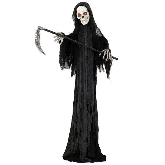 183cm Animated Grim Reaper with Scythe & Glowing Eyes – image 1 of 9