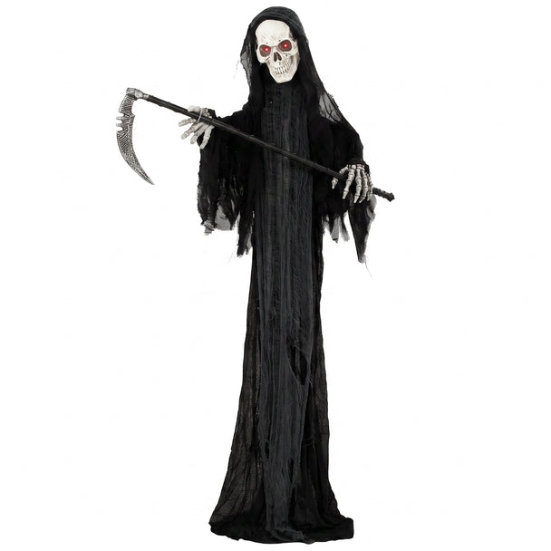 183cm Animated Grim Reaper with Scythe & Glowing Eyes – image 1 of 9