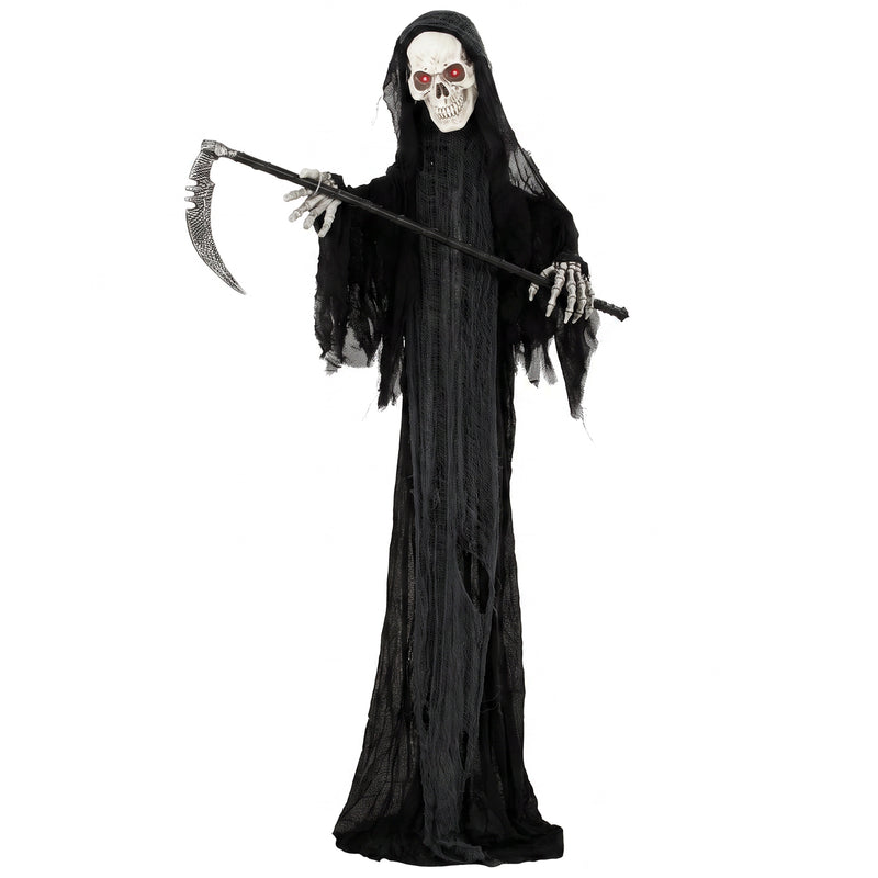 183cm Animated Grim Reaper with Scythe & Glowing Eyes – image 1 of 9