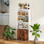 5-Tier Bookcase with Adjustable Shelf - Rustic Brown