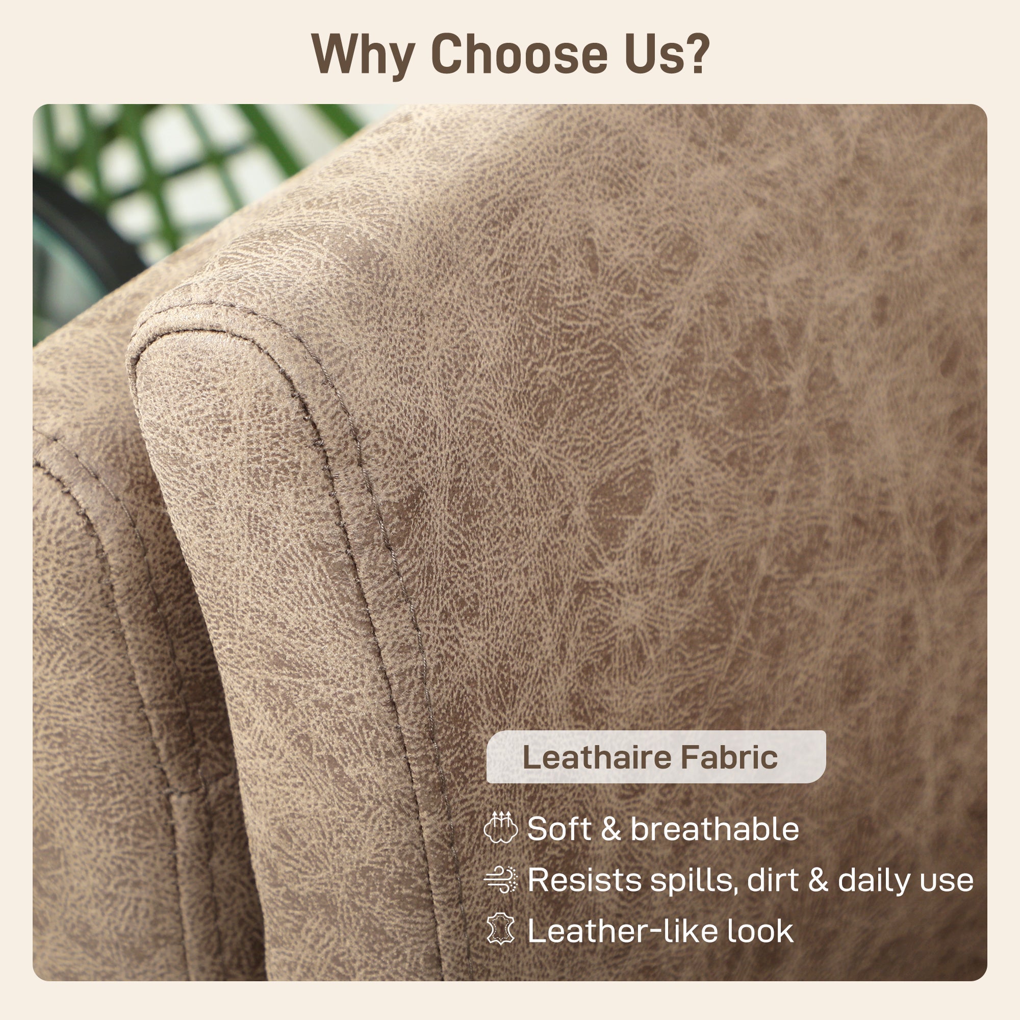 Two-Seater Leathaire Sofa - Light Brown