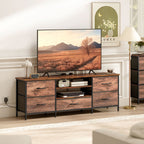 Multi-Storage Industrial TV Stand - Brown/Grey/Black