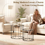 Elliptical Cut-Out Nesting Tables - Black