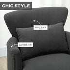 Corduroy Retro Accent Chair - Black