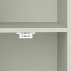 Bookcase Adjustable Shelf Bookshelf Anti-Tip Hardware 6-Tier Storage Cabinet Light Green