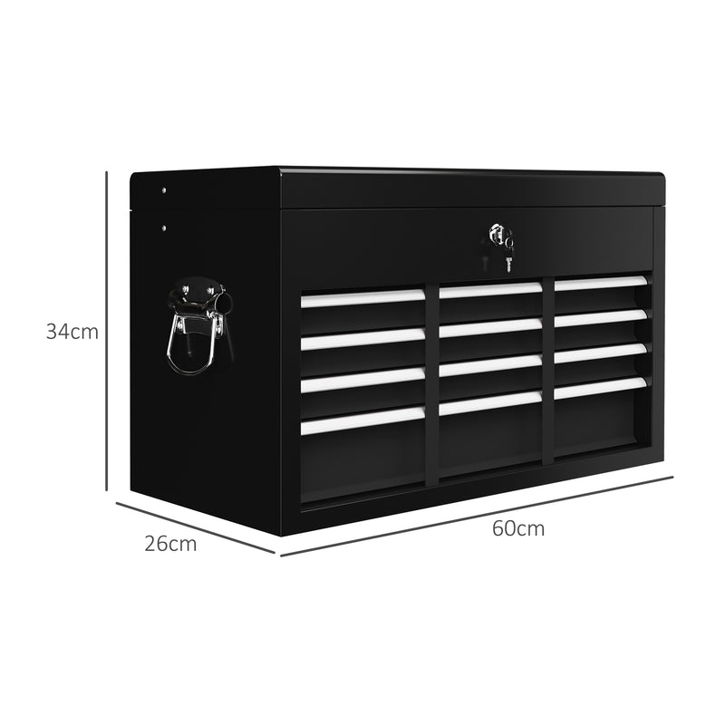 6-Drawer Lockable Steel Tool Chest with Carry Handle – Black – image 3 of 9