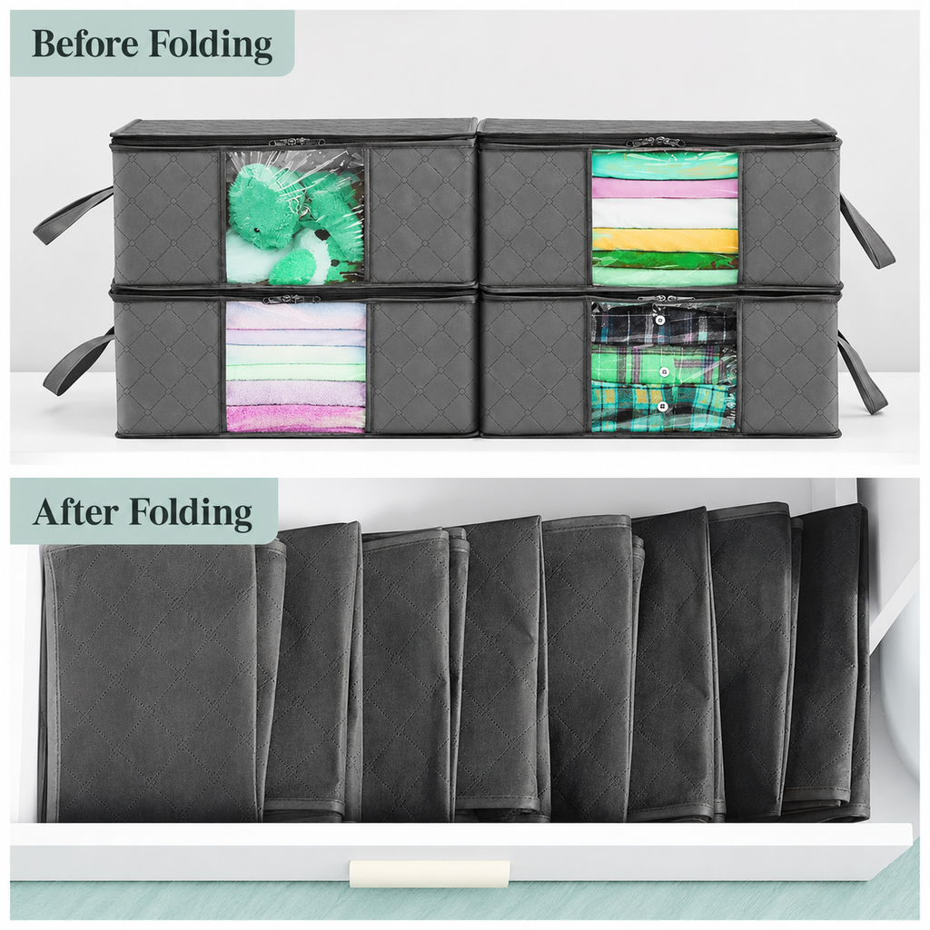 Large Capacity Clothing Storage Bags with Transparent Window