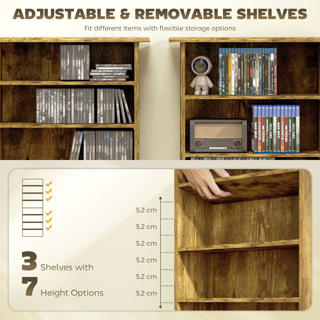 360 CD Storage Unit - Rustic Brown