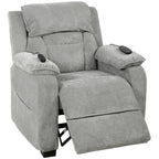 Power Recliner Armchair with Massage and Heat, Electric Reclining Chair with Wide Spring Seat, Light Grey