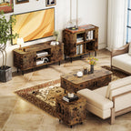 TV Stand Cabinet for TVs up to 55 Inches, TV Unit with Storage Shelves and Cupboard for Living Room, Rustic Brown