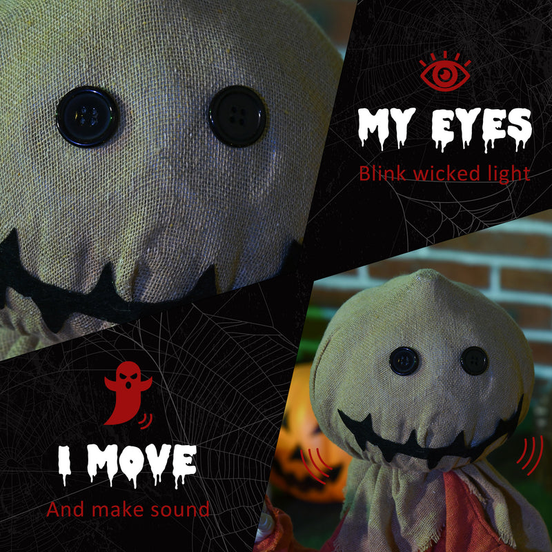 77cm Animated Scarecrow with Glowing Eyes & Sound – image 5 of 9