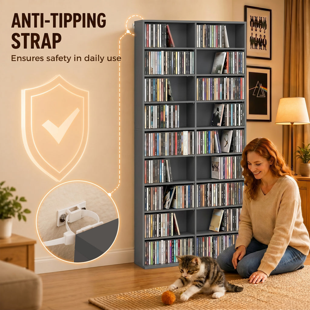 640 CD Storage Tower - Grey