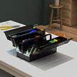 5-Tray Cantilever Steel Tool Box with Carry Handle – Black – image 7 of 9