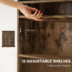 16-Compartment Media Shelf - Rustic Brown