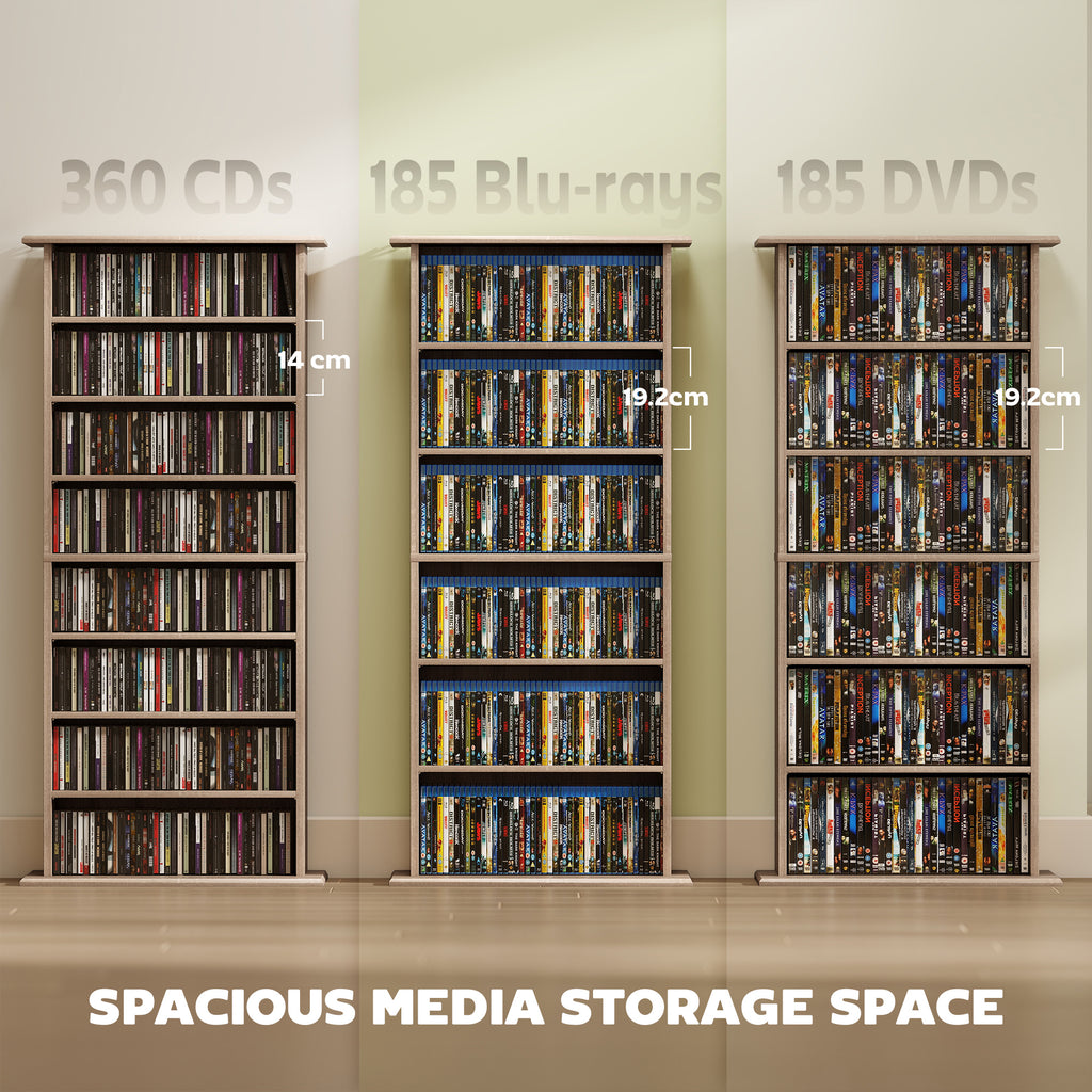 360 CD Storage Unit - Natural Wood Finish
