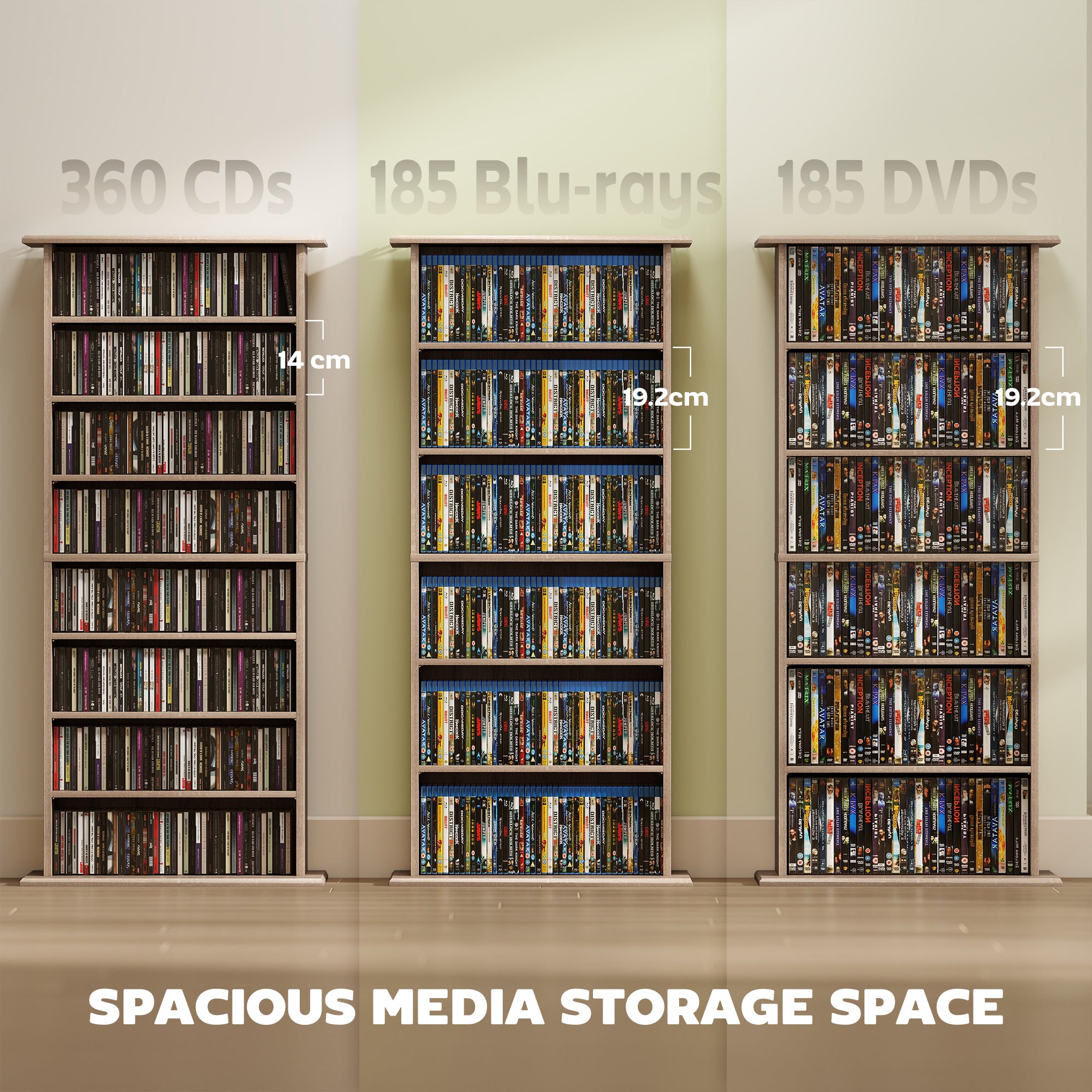 360 CD Storage Unit - Natural Wood Finish