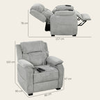 Power Recliner Armchair with Massage and Heat, Electric Reclining Chair with Wide Spring Seat, Light Grey