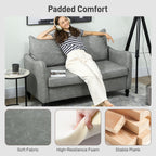 Faux Leather Marble-Effect Two-Seater Sofa - Grey