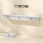 Shelf Wall-Mounted Storage Shelf Shelving Unit MDF 93 x 15 x 10 cm Entryway Kitchen Living Room, White