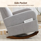 Corduroy Rocking Armchair - Grey