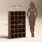 CD Storage Unit with Adjustable Shelves, 89 x 130.5 cm, Rustic Brown