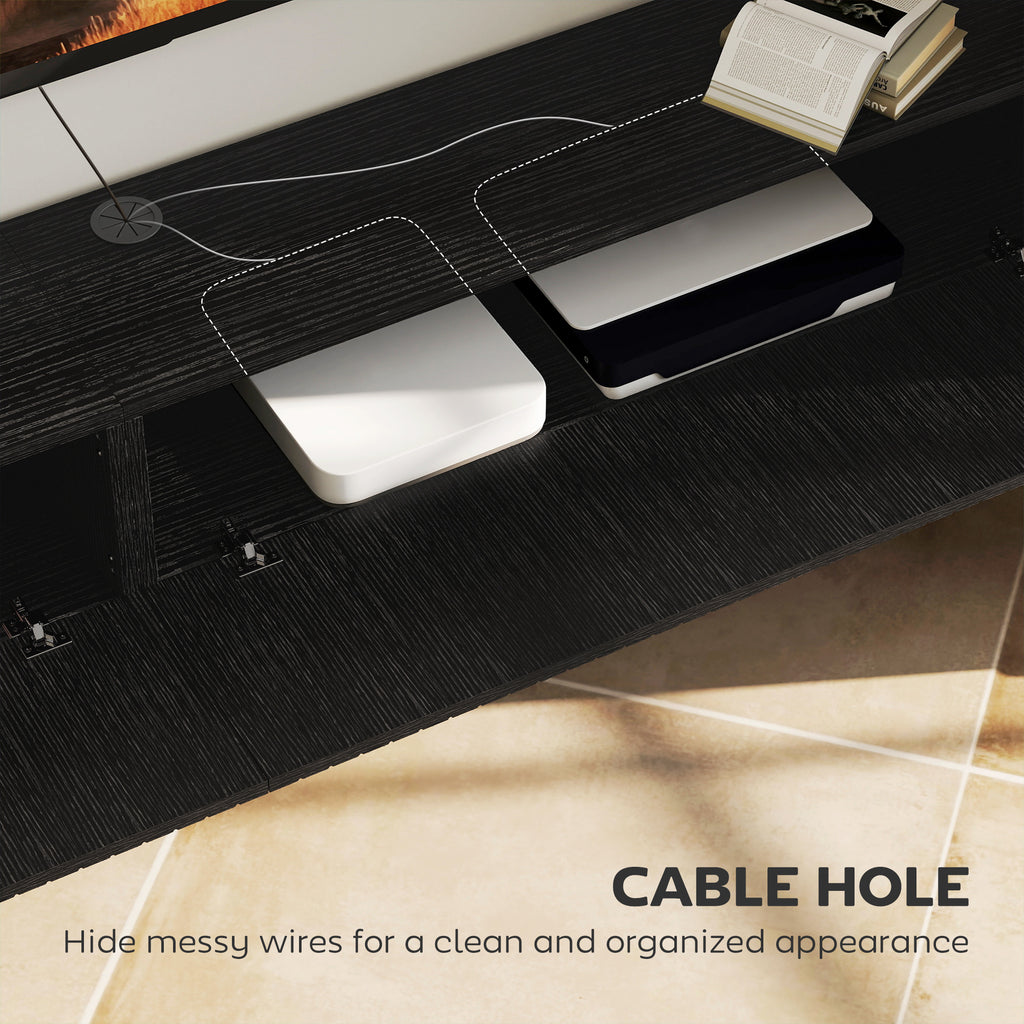 180cm Floating TV Stand, Wall Mount TV Unit with Cable Management Hole, Fits up to 72" TV, Black