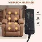 Power Lift Recliner Chair with Vibration Massage, Lift Chair for Elderly with Footrest, Remote, Side Pocket, Brown
