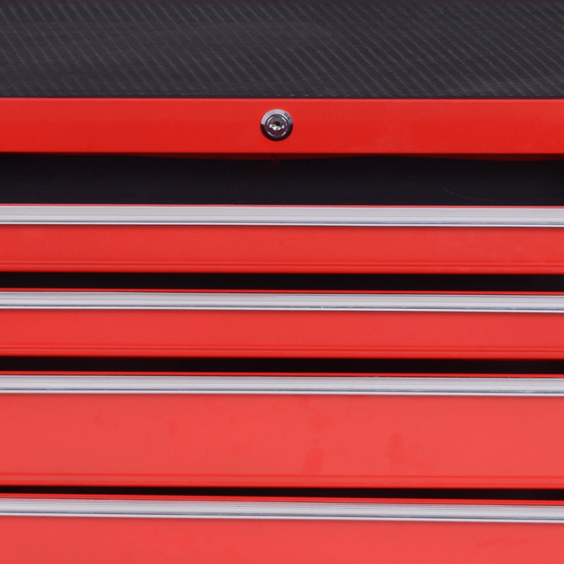 7-Drawer Lockable Rolling Tool Cabinet – Red – image 8 of 9