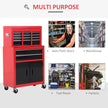 6-Drawer Rolling Tool Chest with Pegboard & Top Chest – Red/Black – image 5 of 9