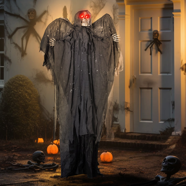 195cm Animated Winged Grim Reaper with Glowing Eyes & Sound – image 2 of 9