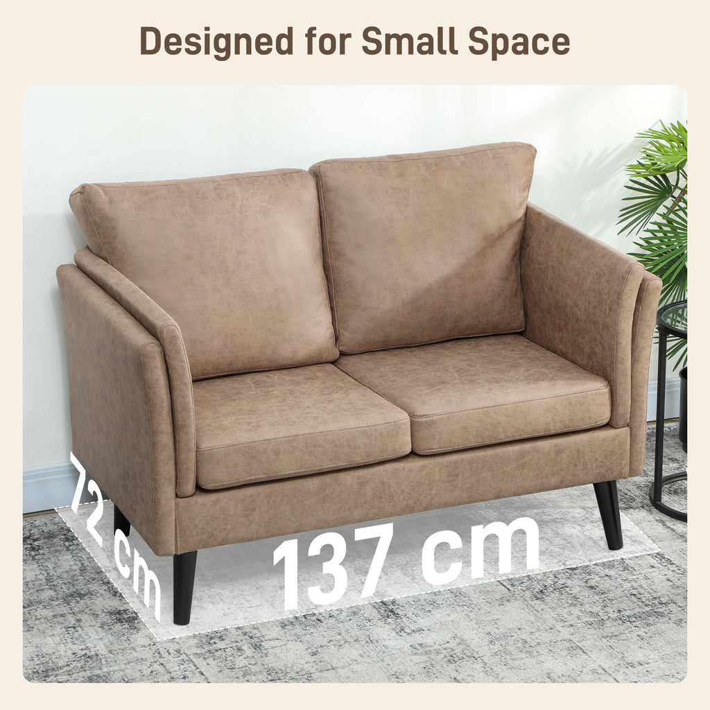 Two-Seater Leathaire Sofa - Light Brown