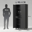 180cm Lockable Steel Tool Cabinet with Wheels & Adjustable Shelves – Black – image 3 of 9