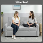 Three-Way Two-Seater Sofa Bed - Light Grey
