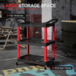 3-Tier Rolling Tool Trolley with Handles, 91kg Capacity – Black/Red – image 4 of 9