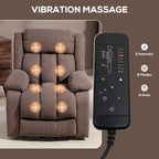 Power Lift Recliner Chair with Vibration Massage, Lift Chair for Elderly with Footrest, Remote, Side Pocket, Dark Brown