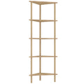 Bamboo Storage Shelf, 5-tier Corner Shelf, Freestanding Shelving Unit for Living Room, Home Office, Natural Wood Finish