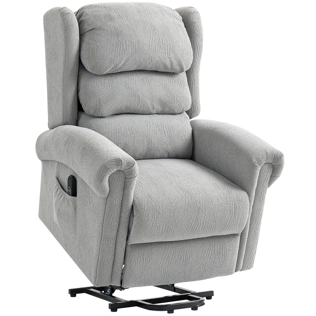 Velvet-Feel 150Â° Electric Riser Recliner Chair - Grey