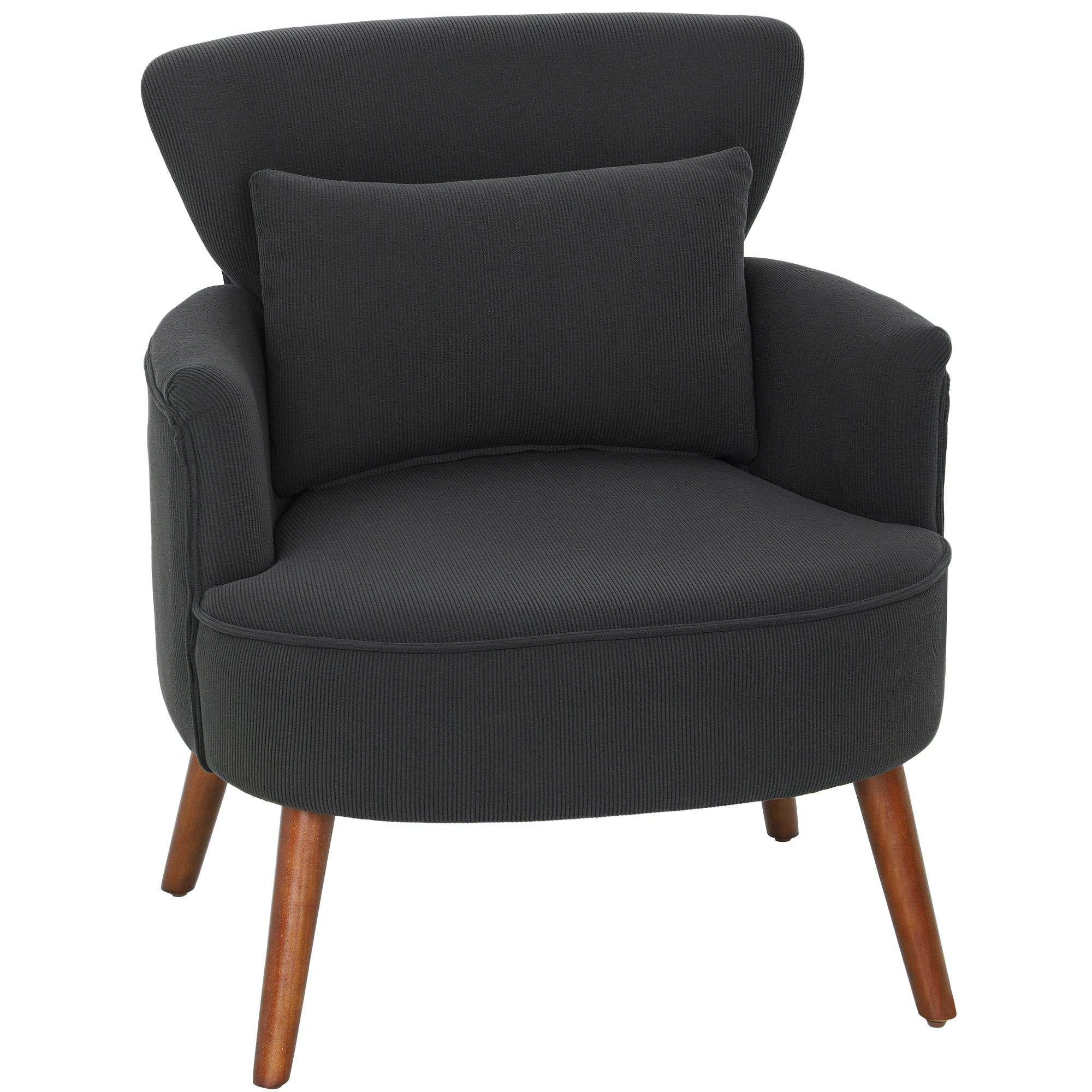 Corduroy Retro Accent Chair - Black