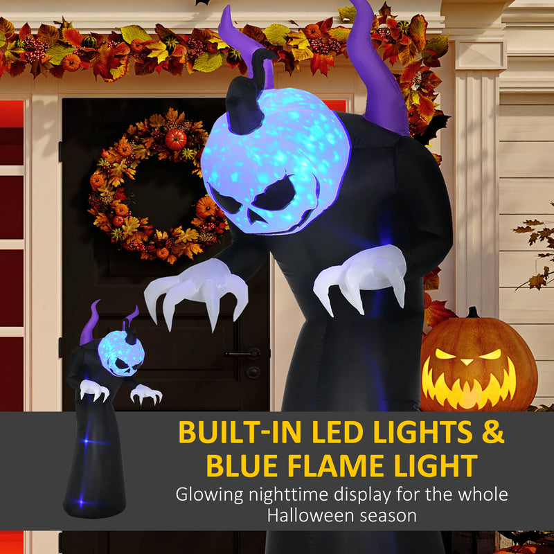 7ft Inflatable Horned Ghost with LED & Flame Light – image 4 of 9