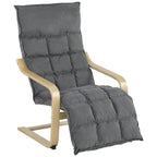 Modern Accent Chair, Leisure Lounge Chair Armchair with Footrest, Plush Cushion, Curved Legs and Arms, Grey