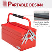 5-Tray Cantilever Steel Tool Box with Carry Handle – Red – image 5 of 9