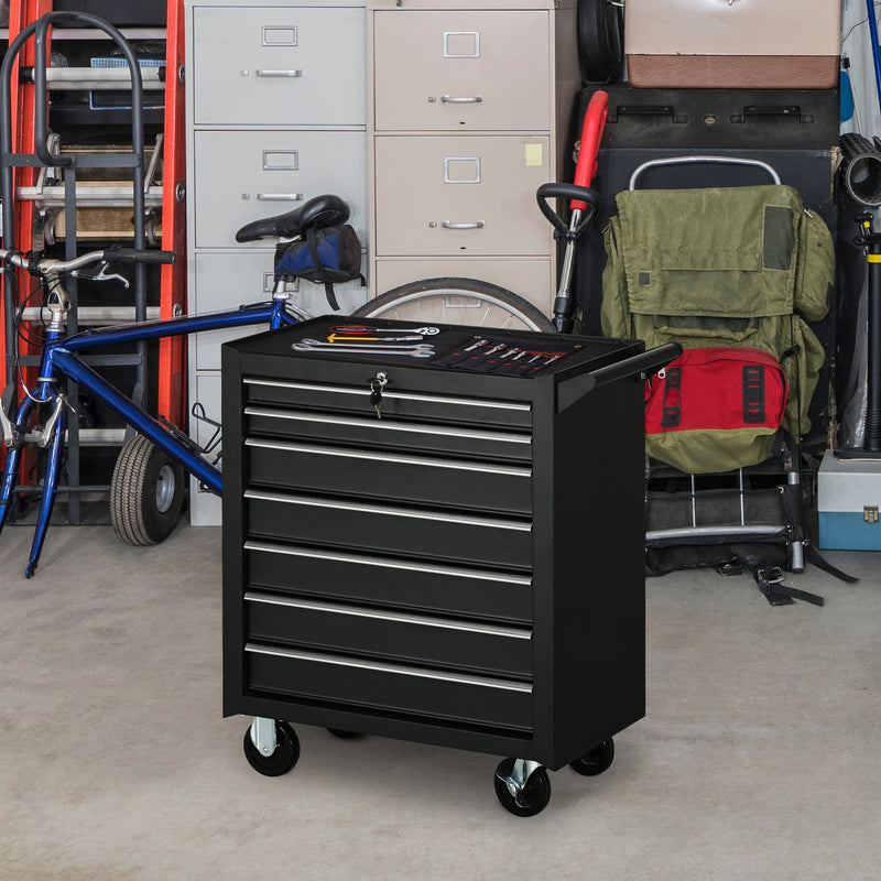 7-Drawer Lockable Rolling Tool Cabinet – Matte Black – image 2 of 9