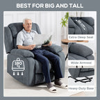 HOMCOM Power Lift Recliner Chair with Vibration Massage, Lift Chair for Elderly with Footrest, Remote, Side Pocket, Grey