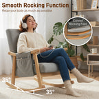 Wood Frame Rocking Accent Chair - Light Grey